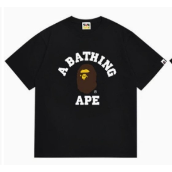 Black BAPE "A BATHING APE" College Logo T-Shirt